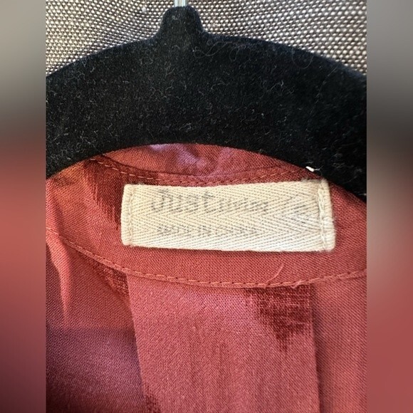 Just Living Button Front Printed Hearts Shirt Linen Blend Size S - Picture 7 of 8